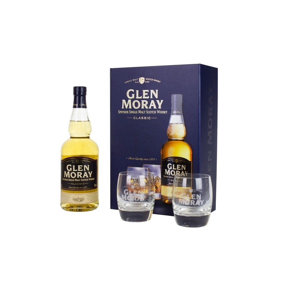 Coffret GLEN MORAY Classic 2 verres Coffret GLEN MORAY Classic 2 verres