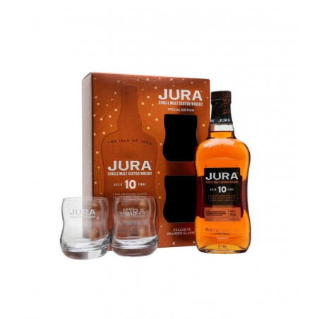 Whisky Isle of Jura 10ans Coffret et ses 2 verres Single Malt