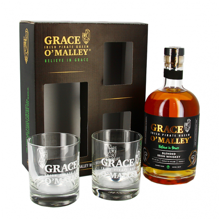 Grace o Malley Blend Irish whiskey + coffret verre4080