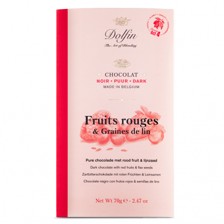 Tablette de Chocolat Noir aux Fruits rouges & graines de lin4372