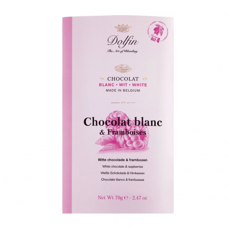 Tablette de Chocolat blanc à la Framboise - Dolfin4378