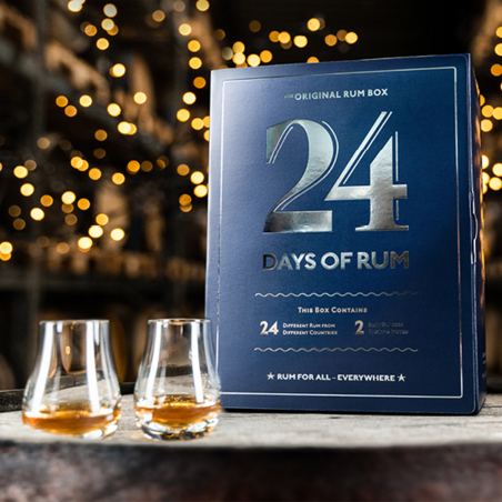 24 Days of Rum - Box dégustation de Rhum - Édition Bleue - 24x2cl + 2 verres5298