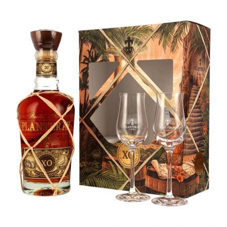 Planteray Barbados XO 20th Anniversary coffret avec deux verres6875