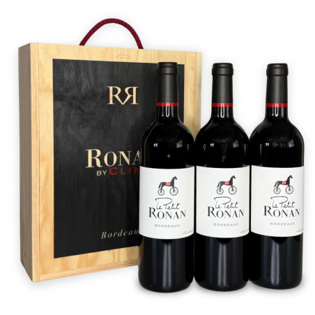 Coffret 3 bouteilles Le Petit Ronan by Clinet – Caisse en bois6969
