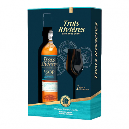 Trois Rivières Rhum VSOP + coffret verre7100